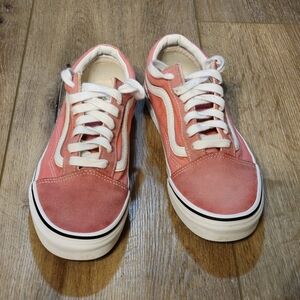 Vans Old Skool Pink & White Suede Sneakers - Unisex M6 / W7.5